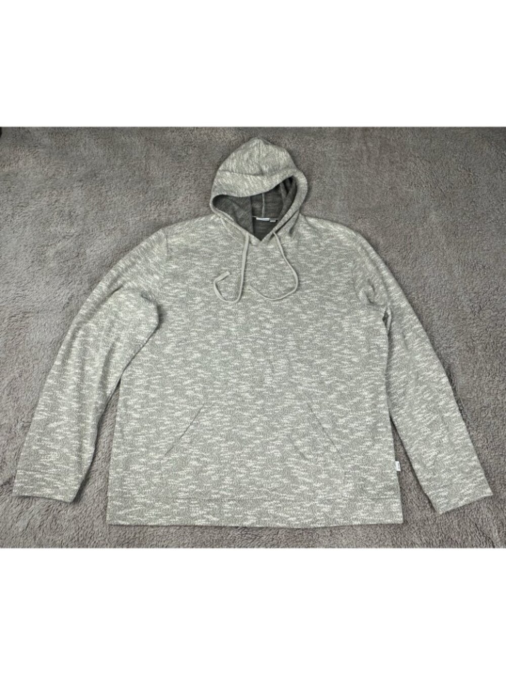 ONIA Hoodie Mens Large Beige Heather Cotton Henley Pullover Swester Tan - Picture 4 of 12